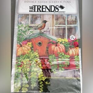 Flag Trends By Carson Robin, Bird House, & Pumpkin Double Sided Flag 12.5x18”